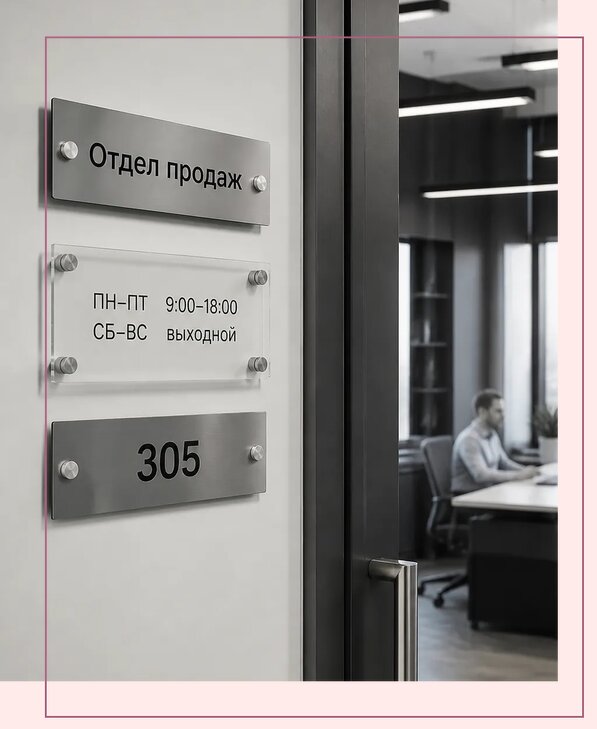 Офисные таблички на дверь в Гатчине по цене от 5035 р. | Аванза-Гтч